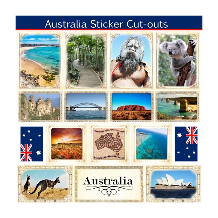 Australia - Sightseeing Picture Cut-Outs (Sticker Cut-Outs) (12x12)