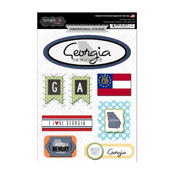 Scrapbook Customs STATE JOURNAL - DIMENSIONAL STICKERS-Georgia