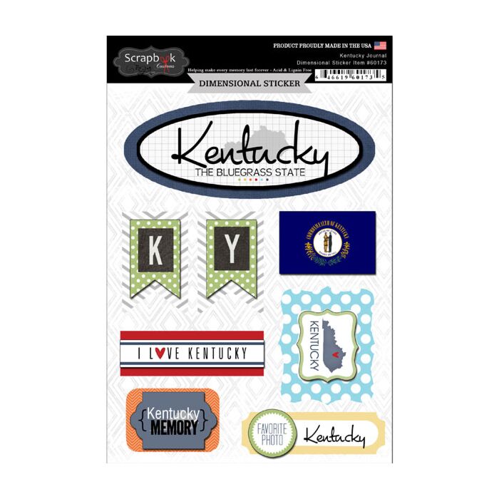 Scrapbook Customs STATE JOURNAL - DIMENSIONAL STICKERS-Kentucky