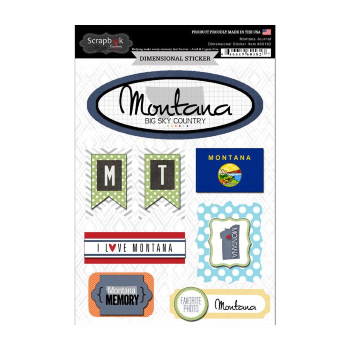 Scrapbook Customs STATE JOURNAL - DIMENSIONAL STICKERS-Montana