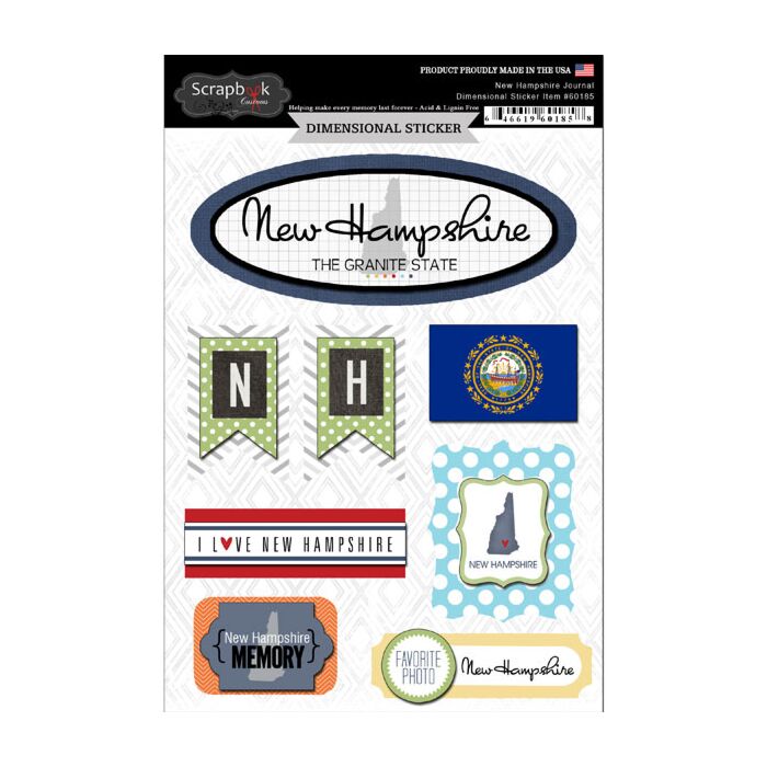 Scrapbook Customs STATE JOURNAL - DIMENSIONAL STICKERS-New Hamshire