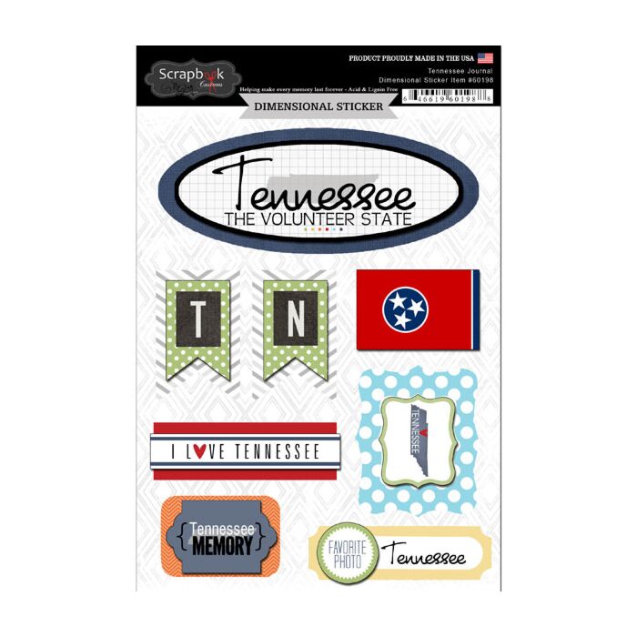 Scrapbook Customs STATE JOURNAL - DIMENSIONAL STICKERS-Tennessee
