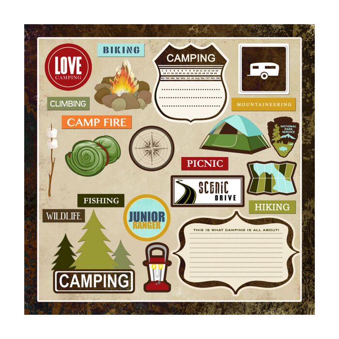 Scrapbook Customs - Lovely Camping 12x12 Sticker
