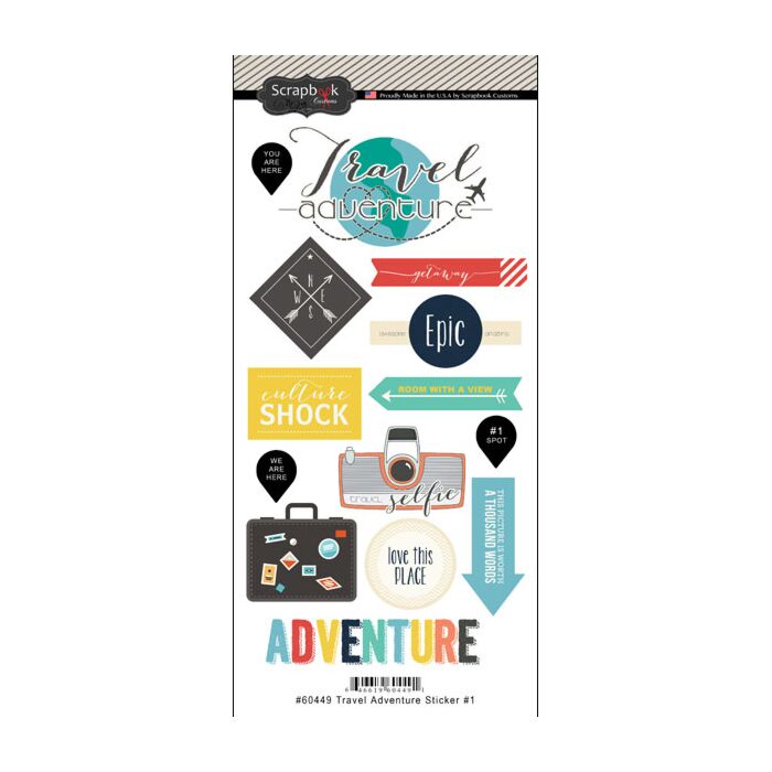 Scrapbook Customs - Travel Adventure #1 Sticker