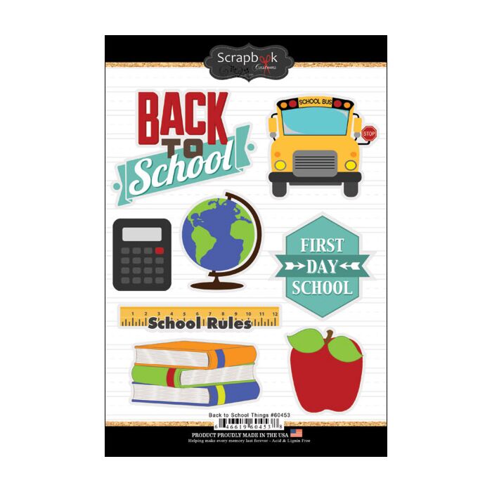 Scrapbook Customs - Back To School Things Sticker