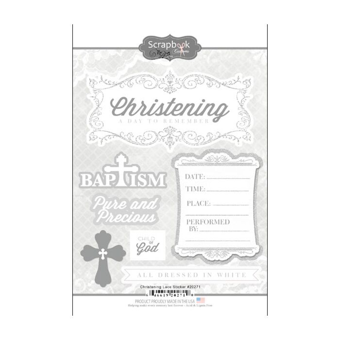 Scrapbook Customs Christening Lace Sticker