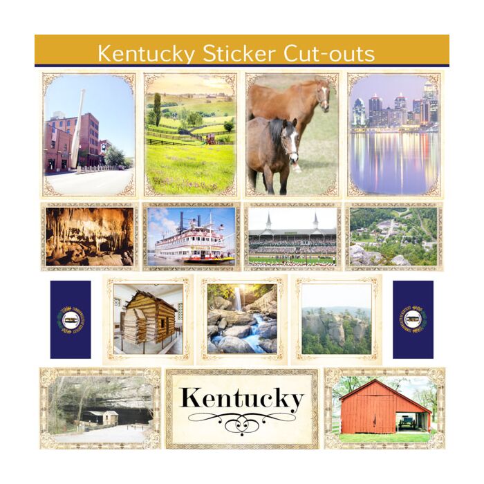 Scrapbook Customs State Sightseeing Picture Cut-Outs Sticker-Kentucky
