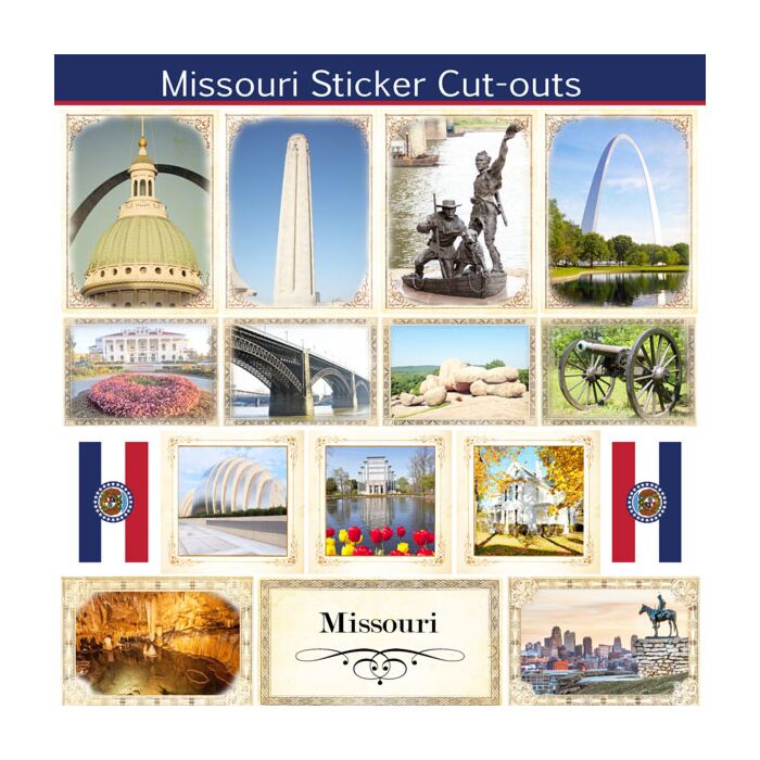 Scrapbook Customs State Sightseeing Picture Cut-Outs Sticker-Missouri