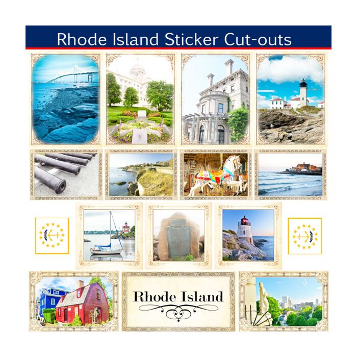 Scrapbook Customs State Sightseeing Picture Cut-Outs Sticker-Rhode Island