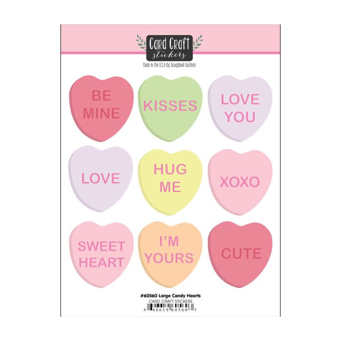 Scrapbook Customs - Large Candy Hearts - Craft Card Sticker