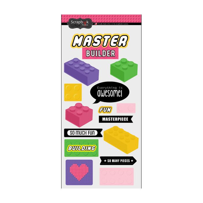 Scrapbook Customs - Building Block Girl Sticker