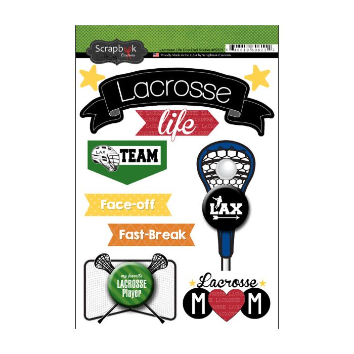 Scrapbook Customs Lacrosse Life Doo Dad Stickers