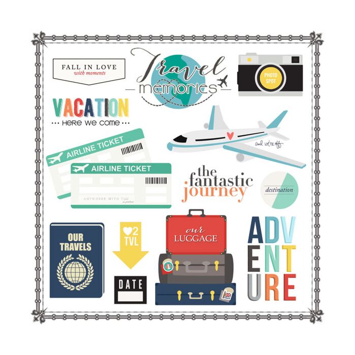 Scrapbook Customs - Travel Elements 12x12 Sticker