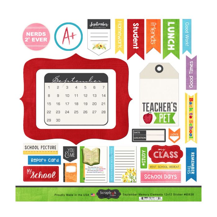 Scrapbook Customs - 12x12 Stickers - September Memory Elements (Stickers)