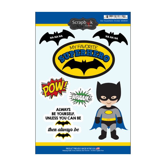 Scrapbook Customs - Bat Superhero Sticker