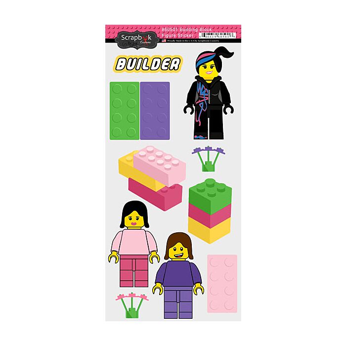 Preorder Scrapbook Customs Building Block Girl Figure Sticker