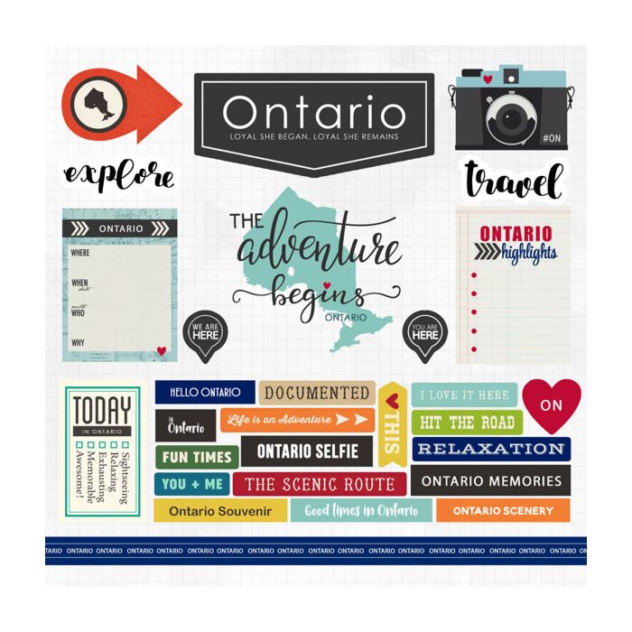 Scrapbook Customs - 12x12 Stickers - Ontario Canada Adventure Sticker