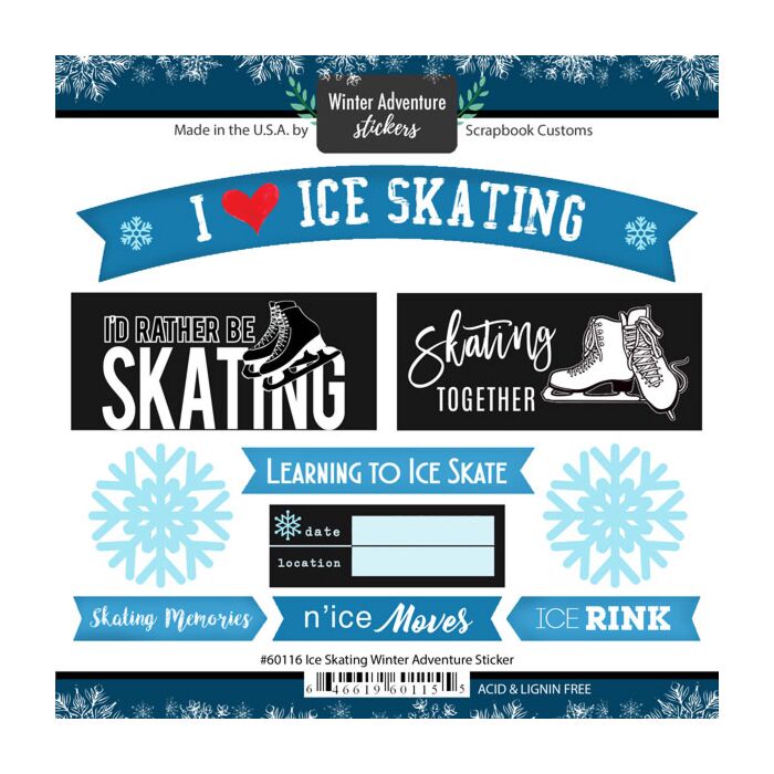 Scrapbook Customs - Ice Skating Winter Adventure Sticker