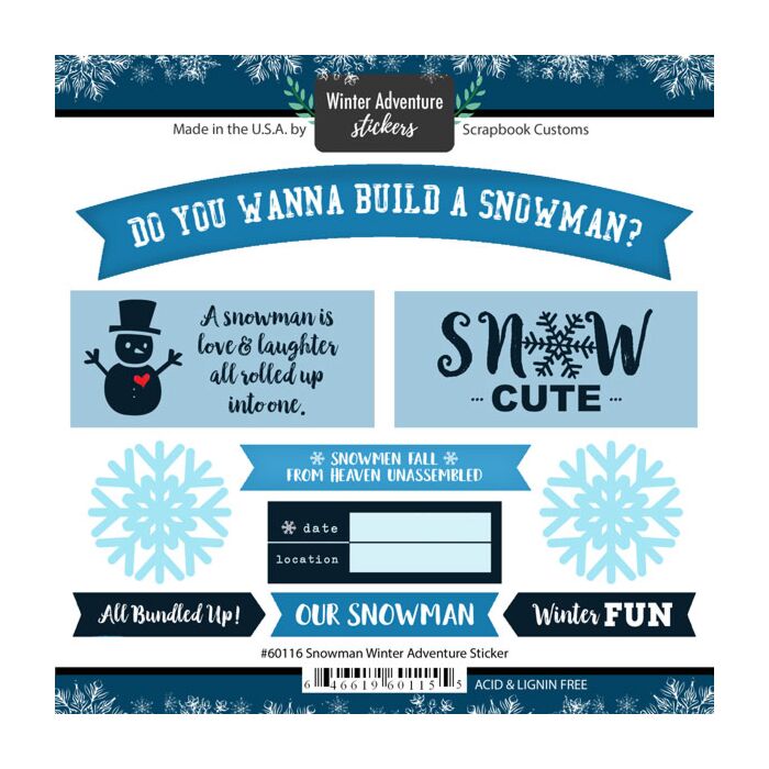 Scrapbook Customs - Snowman Winter Adventure Sticker