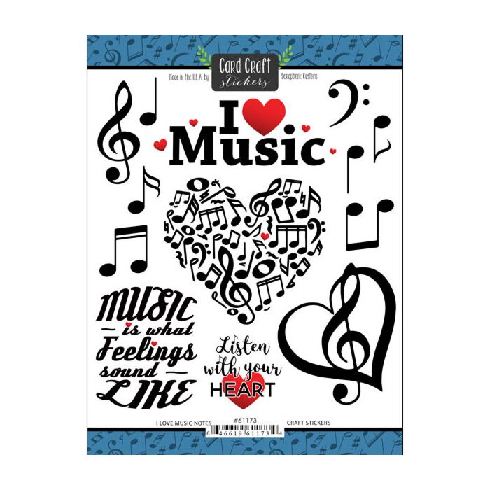 Scrapbook Customs - I Love Music Notes Sticker