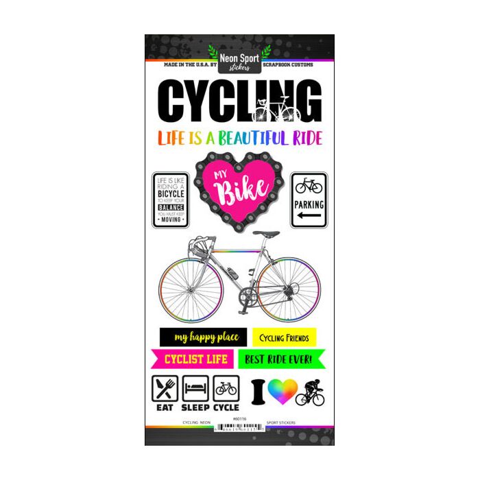 Scrapbook Customs - Cycling Neon Sticker