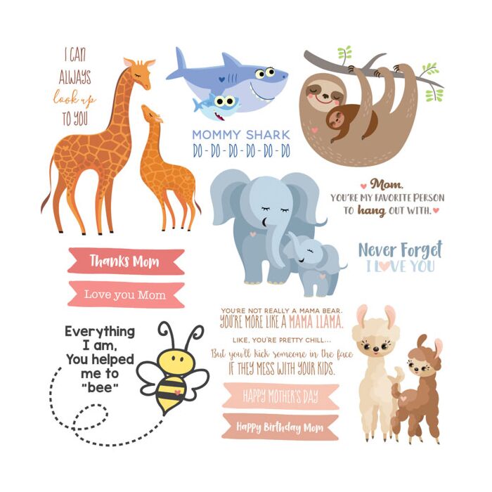 Scrapbook Customs - Mom Life Animal Sticker