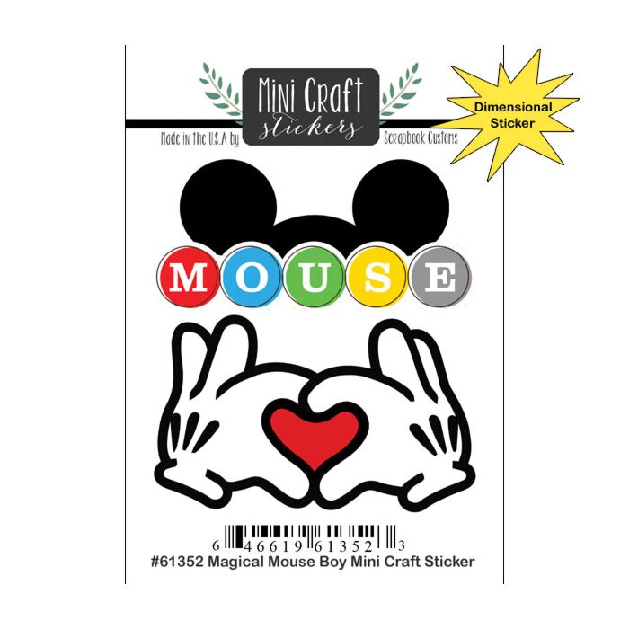 Scrapbook Customs - Magical Mouse Boy Mini Craft Sticker
