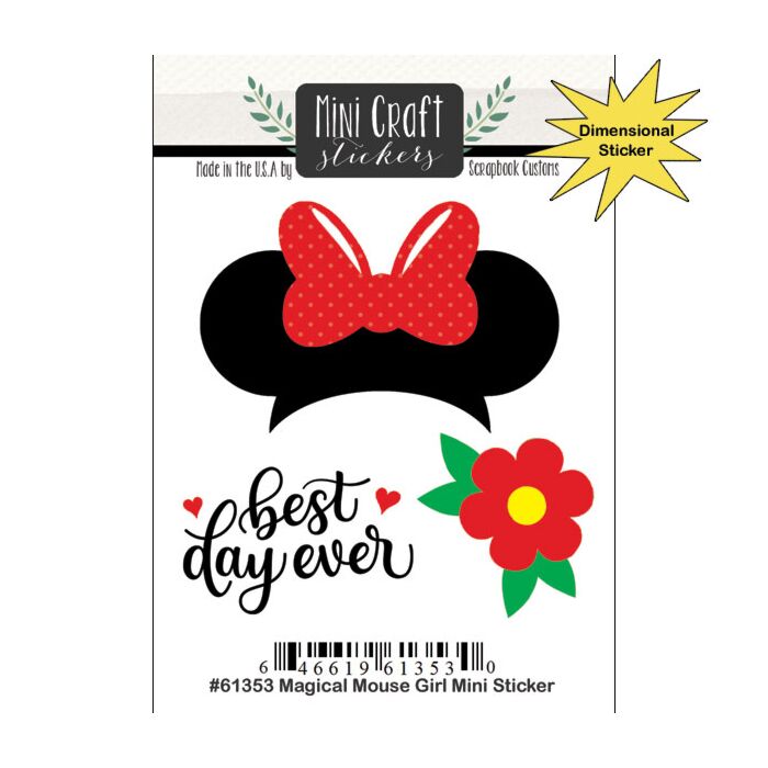 Scrapbook Customs - Magical Mouse Girl Mini Craft Sticker