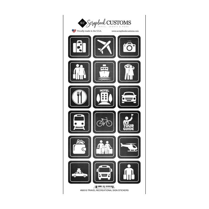 Scrapbook Customs - Travel Recreation Signs (Stickers)