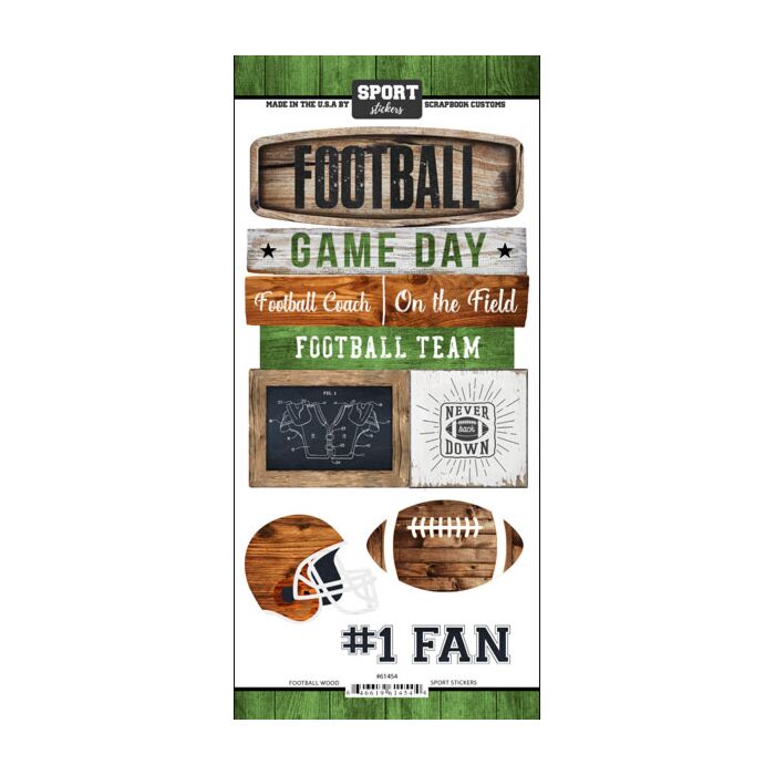 Scrapbook Customs - Football Wood Sticker