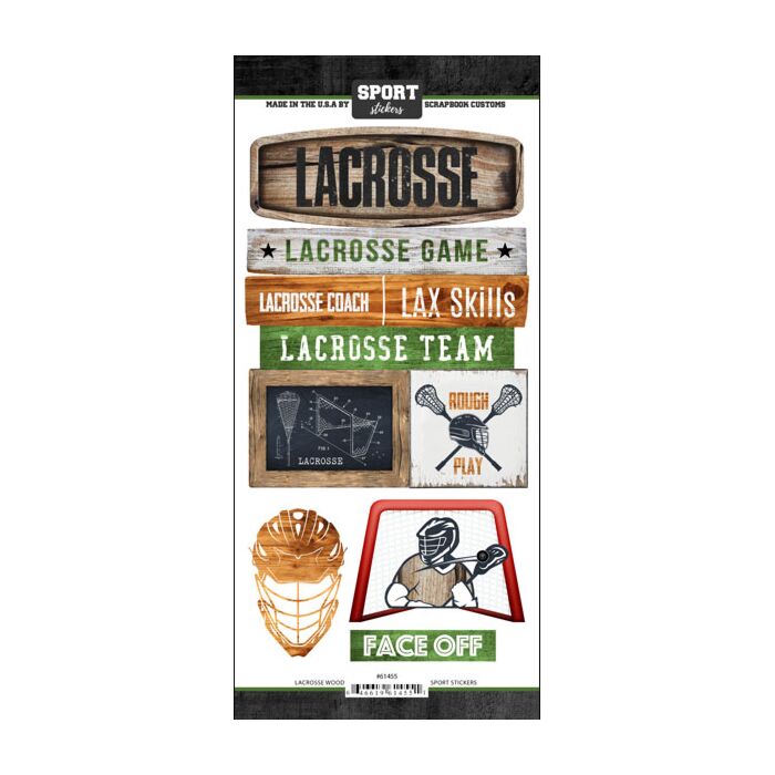Scrapbook Customs - Lacrosse Wood Sticker