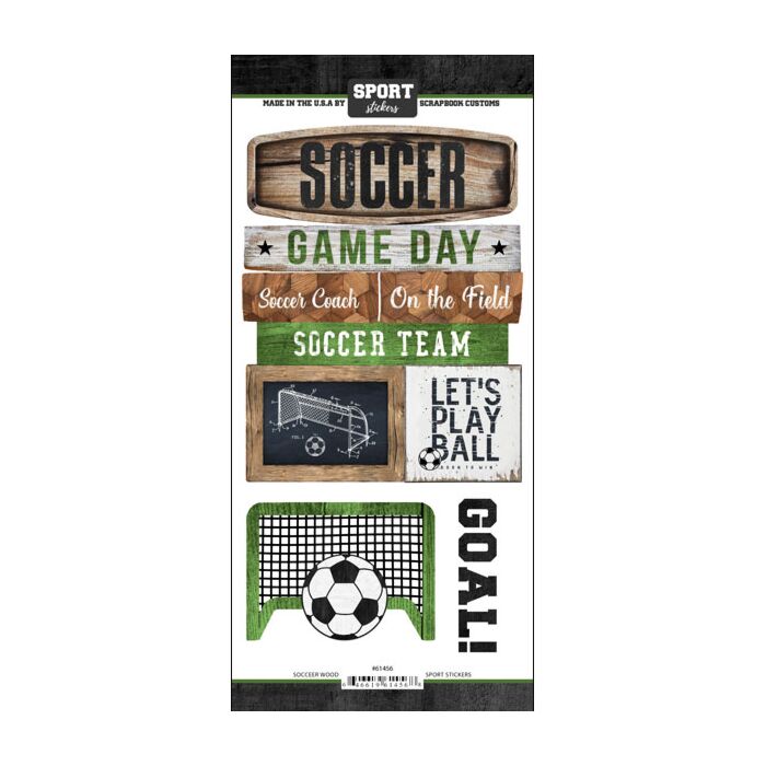Scrapbook Customs - Soccer Wood Sticker