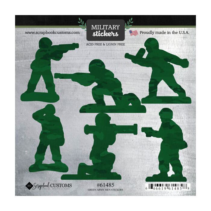 Scrapbook Customs 6x6 Stickers - Green Army Men