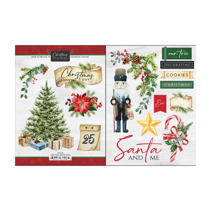 Scrapbook Customs Christmas Watercolor Sticker