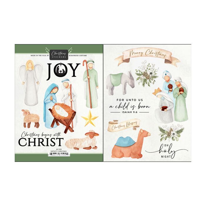 Scrapbook Customs Nativity Watercolor Sticker