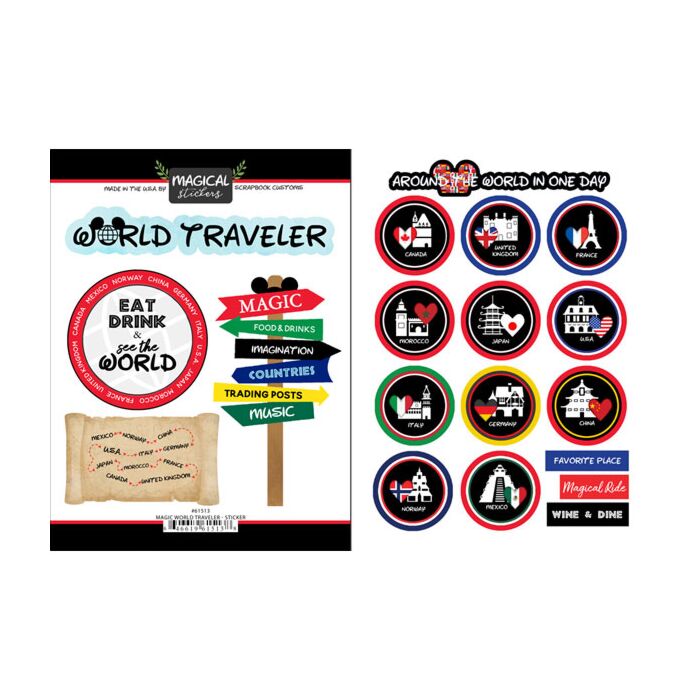 Scrapbook Customs Magical World Traveler Sticker