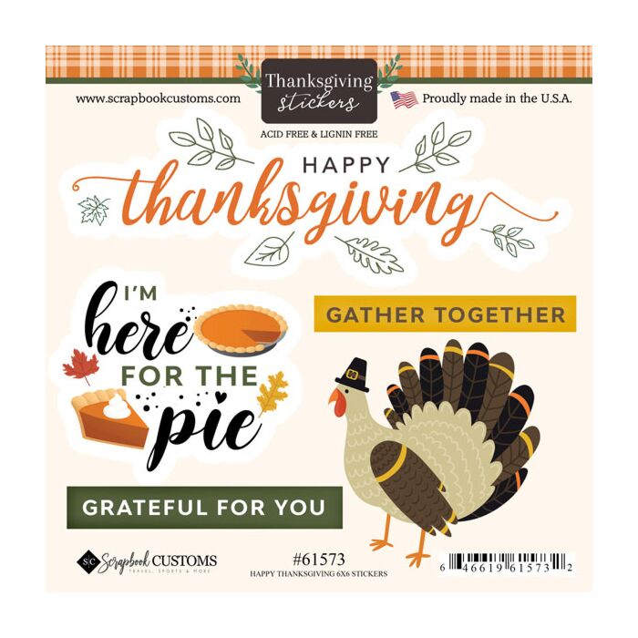 Scrapbook Customs Happy Thanksgiving Sticker