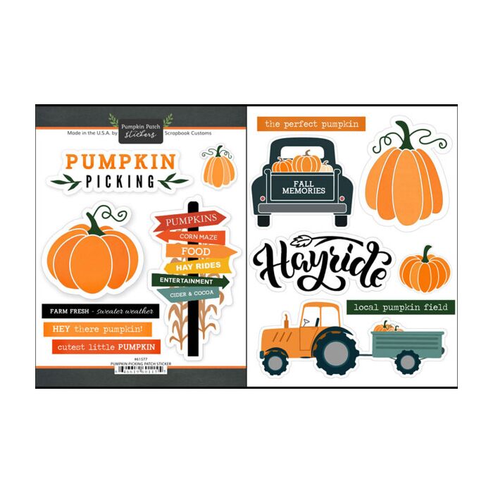 Scrapbook Customs Pumpkin Picking Patch Sticker