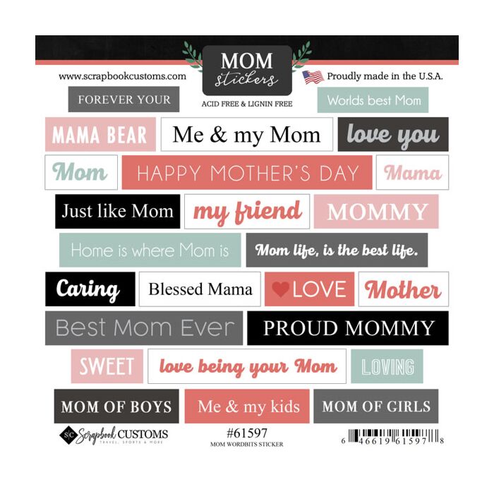 Scrapbook Customs MOM WORDBITS STICKER