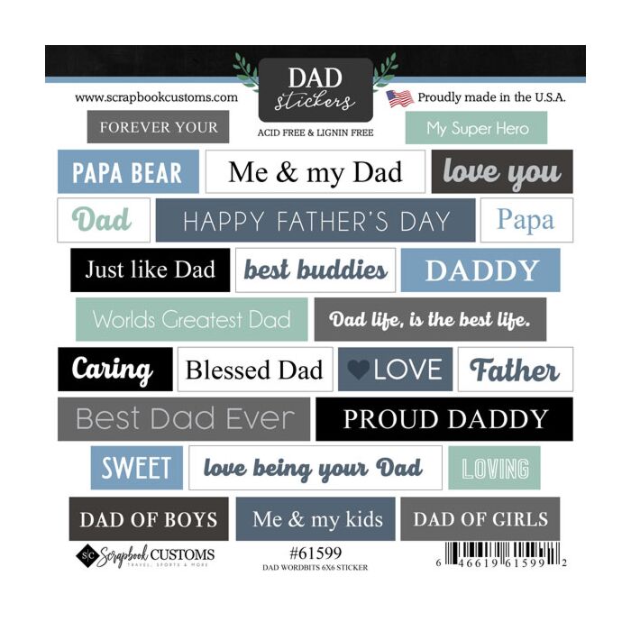 Scrapbook Customs Dad Wordbits Sticker