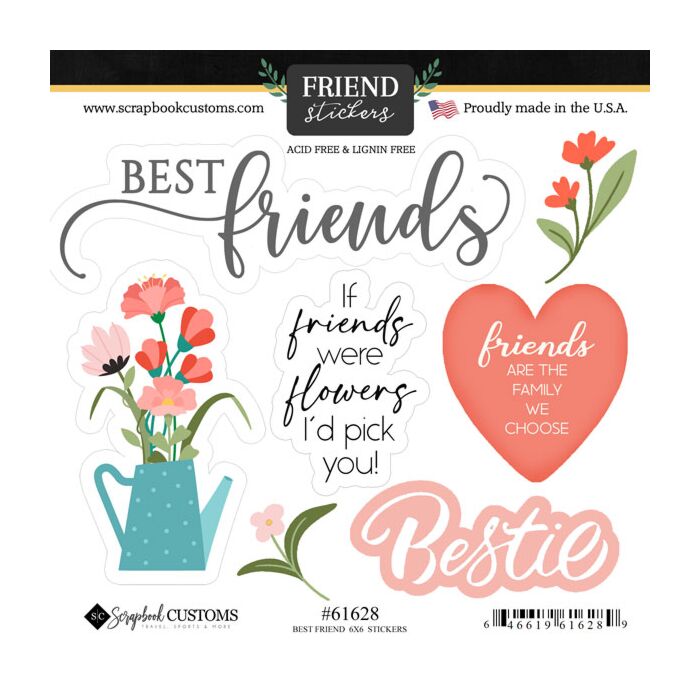 Scrapbook Customs 6x6 Stickers - Best Friends