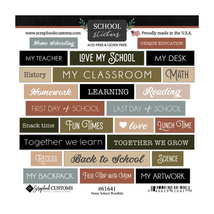 Scrapbook Customs Home School Wordbits Sticker