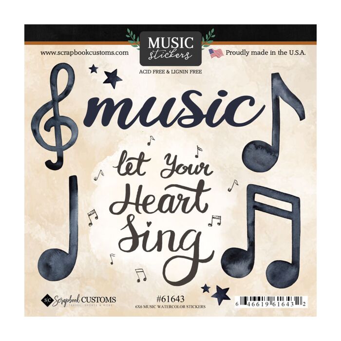 Scrapbook Customs Music Watercolor Sticker
