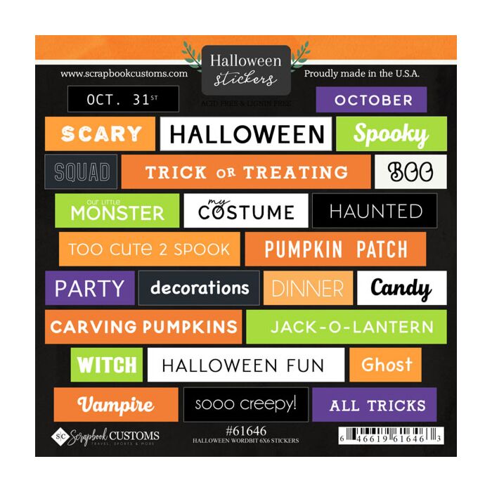 Scrapbook Customs Halloween Wordbits Sticker