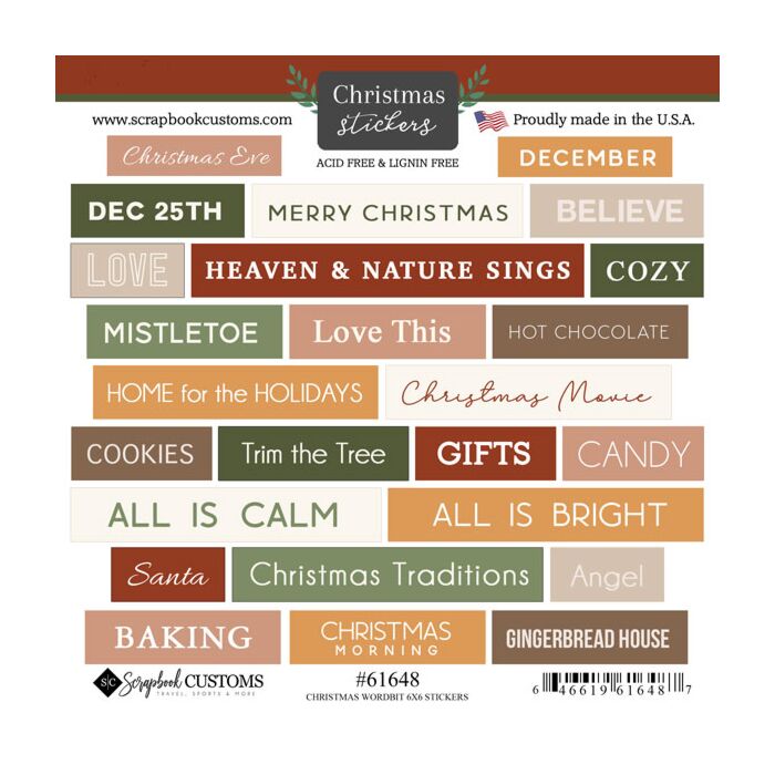 Scrapbook Customs Christmas Wordbits Sticker