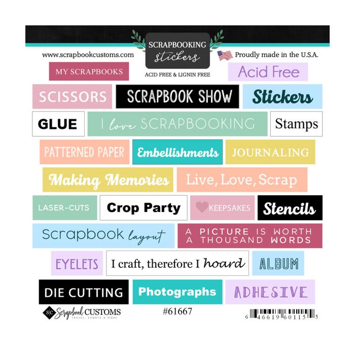 Preorder Scrapbook Customs Scrapbook Wordbits Sticker