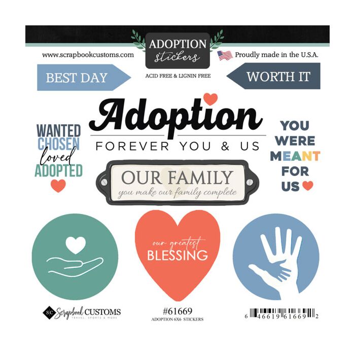 Scrapbook Customs 6x6 Stickers - Adoption