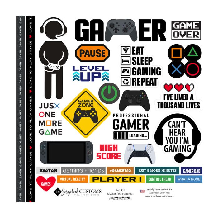 Preorder Scrapbook Customs Gamer Sticker