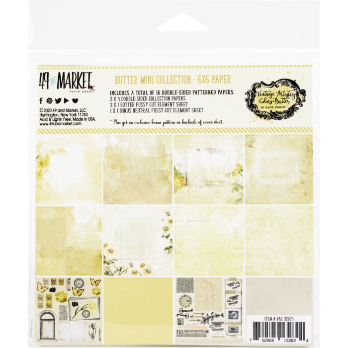 49 and Market  Collection Pack 6"X6"-Vintage Artistry Butter
