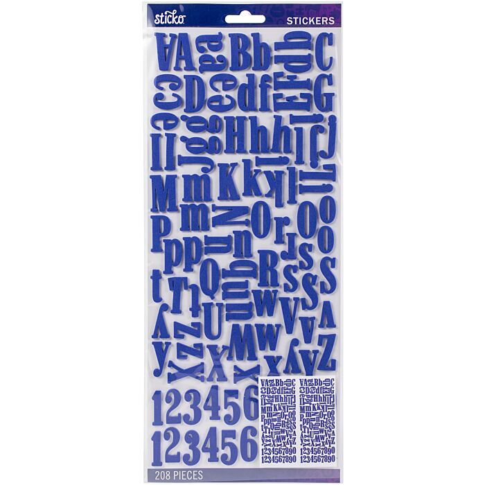 Sticko Alphabet Stickers 208/Pkg-Foam - Blue